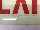 Western Fluorescent Light Co Exit Sign 12" Length x 8" Width