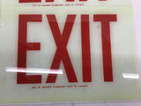 Western Fluorescent Light Co Exit Sign 12" Length x 8" Width Lot Of 2