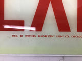 Western Fluorescent Light Co Exit Sign 12" Length x 8" Width Lot Of 2