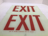Western Fluorescent Light Co Exit Sign 12" Length x 8" Width Lot Of 2