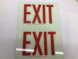 Western Fluorescent Light Co Exit Sign 12" Length x 8" Width Lot Of 2