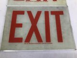 Western Fluorescent Light Co Exit Sign 12" Length x 8-1/2" Width Lot Of 2