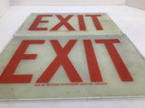 Western Fluorescent Light Co Exit Sign 12" Length x 8-1/2" Width Lot Of 2