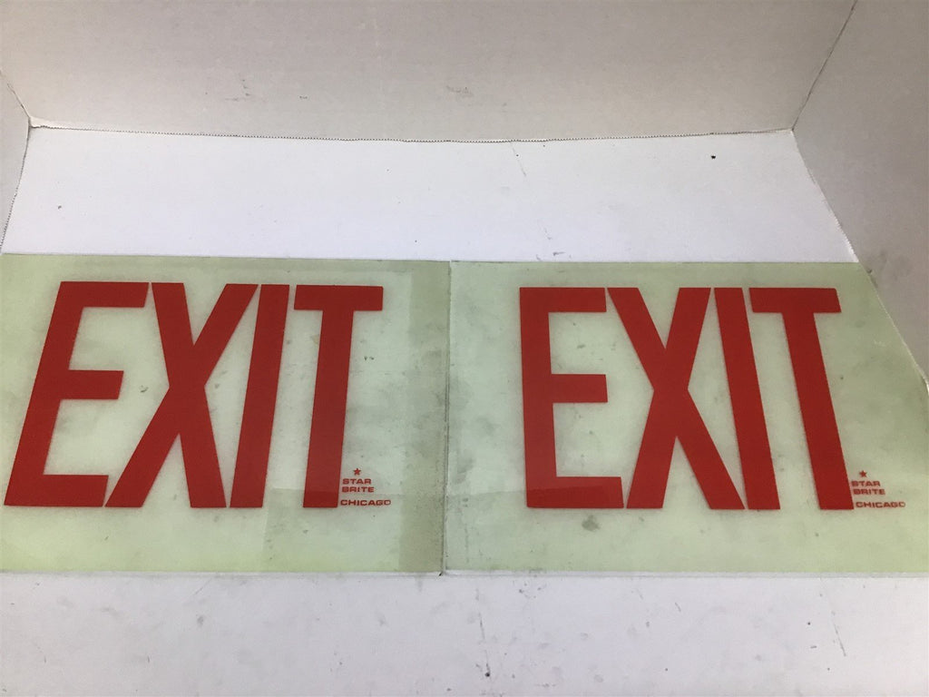 Star Bright Chicago Exit Sign 12" L x 8-1/2" W Lot Of 2