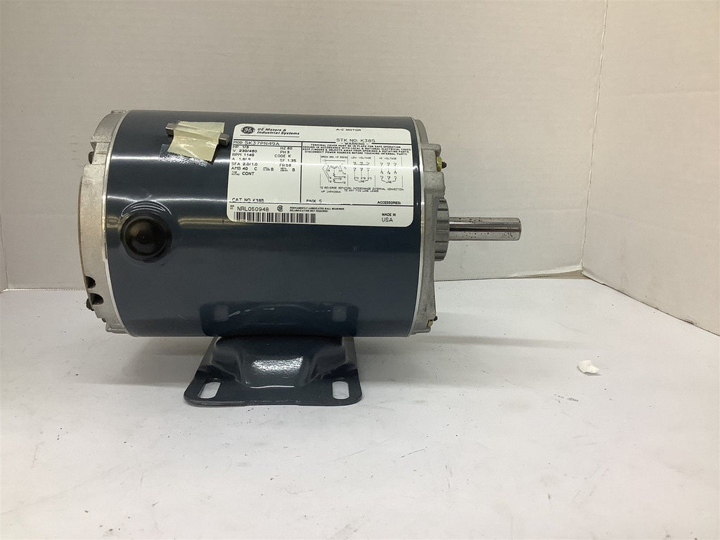 General Electric 5K37PN49A AC Motor 1/3HP 1.8/.9AMP 230/460V 1140 RPM 56F 3PH