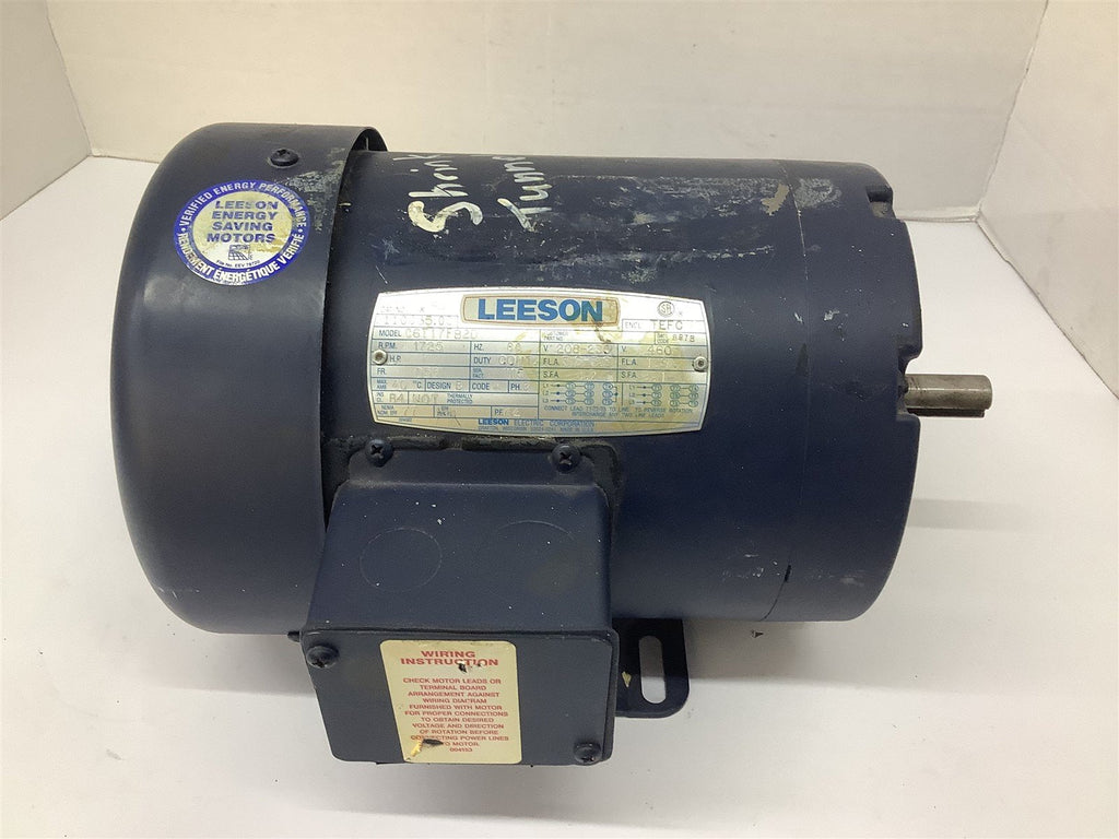 Leeson 110035.00 Motor 1 HP 208-230/460V 1725 RPM D56 60 Hz TEFC