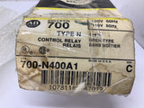 Allen-Bradley 700-N400A1 Control Relay 120 V 60 Hz/ 110 V 50 Hz