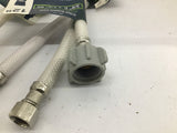 B and K 495-103 12" Toilet Supply Line 3/8" x 7/8" Lot Of 5