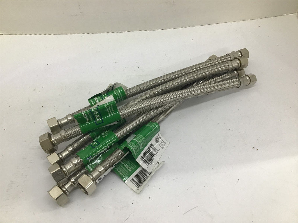 B and K 496-001 12" Faucet Supply Line 3/8" x 1/2" Lot Of 6