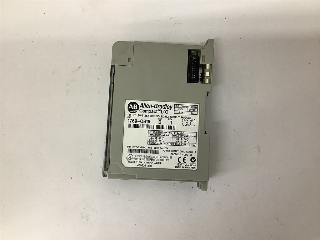 Allen-Bradley 1769-OB16 Ser. B 26 PT 20.4-26.4 VDC Sourcing Output Module