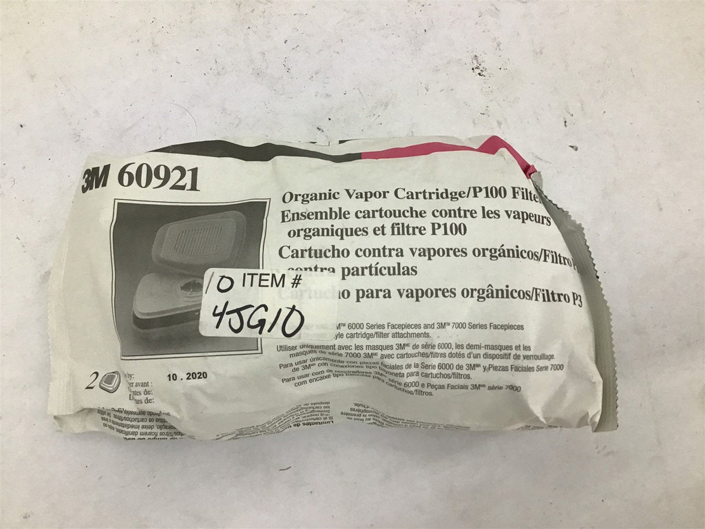 3M 60921 Organic Vapor Cartridge P100 Filter Package of 2