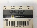 Square D Class 9998 Type SL-3 Ser. A 3 P Contact Kit Type S Size 1 Lot Of 2
