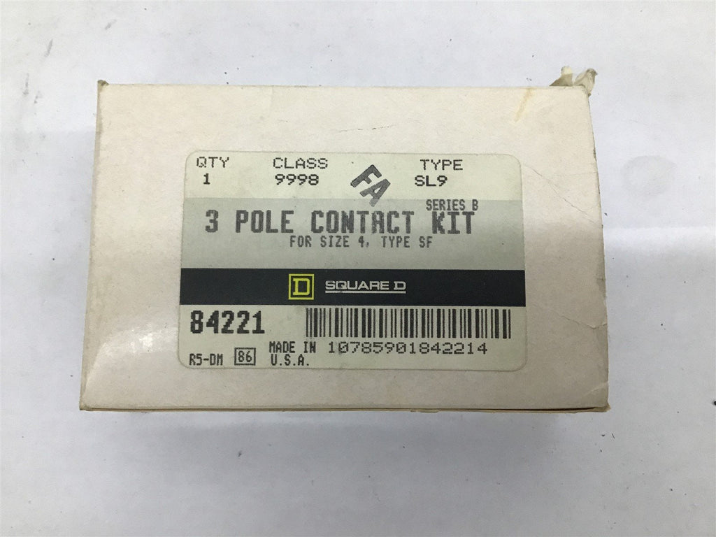 Square D Class 9998 Type SL9 Ser. B 3 P Contact Kit Size 4 Type SF