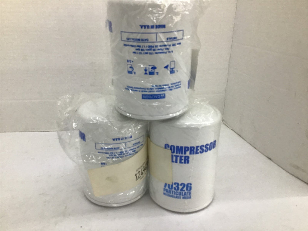 Particulate Microglass Media 70326 Compressor Filter Lot Of 3
