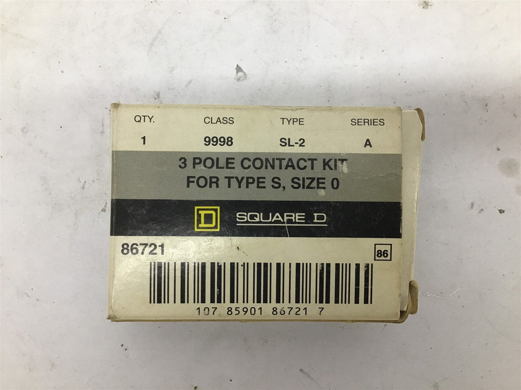 Square D Class 9998 Type SL-2 Ser. A 3 Pole Contact Kit Size 0