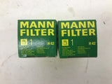 Mann Filter H42 Fuel Filter Lot Of 2