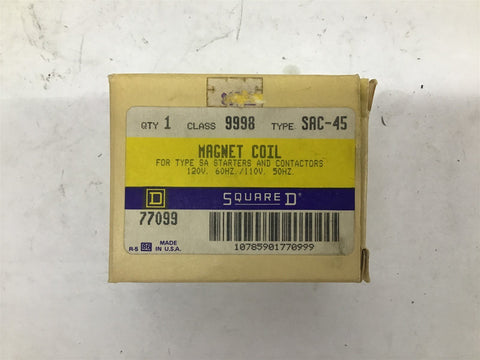 Square D Class 9998 Type SAC-45 Magnet Coil 120 V 60 Hz