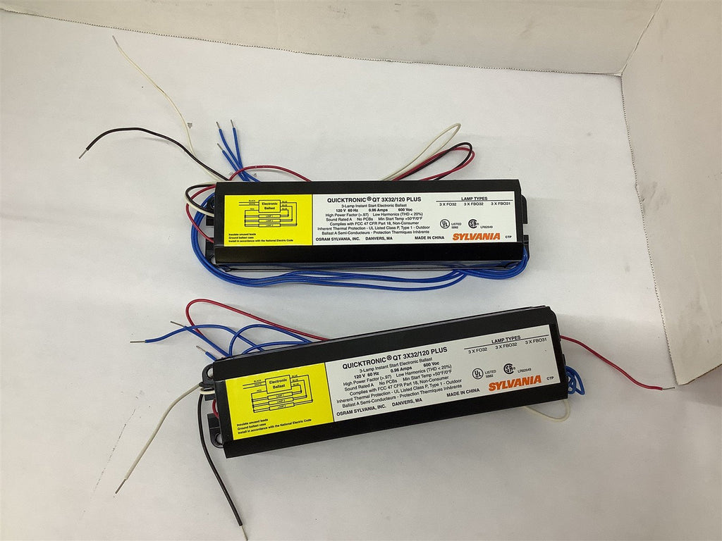 Sylvania QT 3X32/120 3-Lamp Instant Start Electronic Ballast Lot Of 2