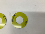 Allen-Bradley 800T-X646EM Emergency Stop Legend Plate 1-3/16" ID Lot Of 4