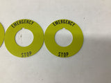 Allen-Bradley 800T-X646EM Emergency Stop Legend Plate 1-3/16" ID Lot Of 5