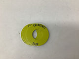 Allen-Bradley 800T-X646EM Emergency Stop Legend Plate 1-3/16" ID Lot Of 5