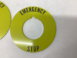 Allen-Bradley 800T-X646EM Emergency Stop Legend Plate 1-3/16" ID Lot Of 6