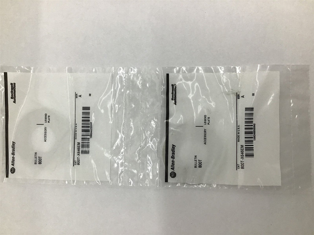 Allen-Bradley 800T-X646EM Emergency Stop Legend Plate Lot of 2