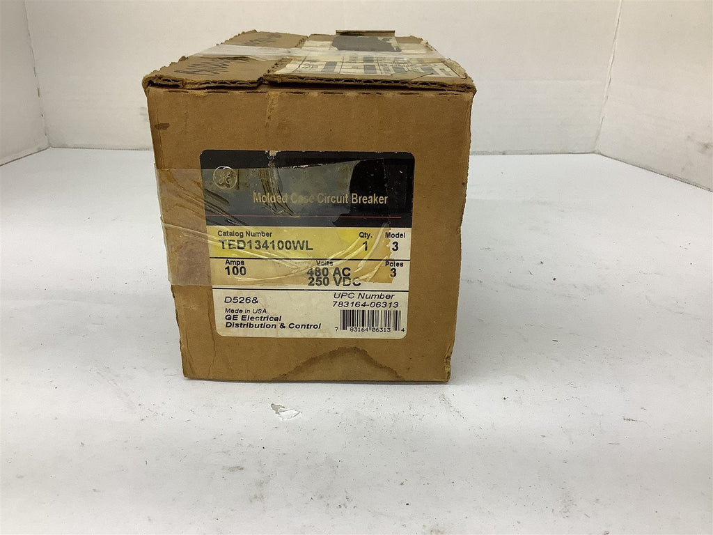 General Electric TED134100WL Circuit Breaker 100 Amps 480 VAC 250 VDC 3P