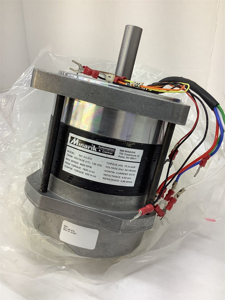 Minarik 501-XX-070 Electric Motor 4000 RPM 54 V 8.5 A 0.96 Ohms 4.63 mH