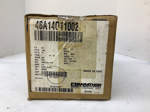 Marathon 48A14011002 Motor 3/4 HP 240 V 1425 RPM 48Y 1 PH