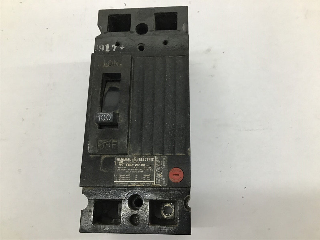 General Electric TED124100 Circuit Breaker 250 VDC 100 A 480 VAC 2 P