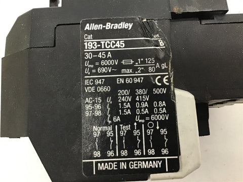 Allen-Bradley 193-TCC45 Relay 30-45 A