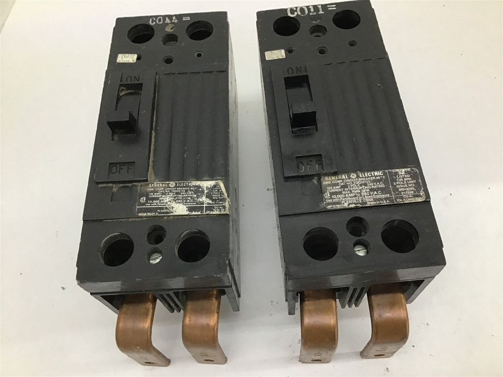General Electric TQD22125 Circuit Breaker 2 P 125 Amp 240 VAC Lot Of 2