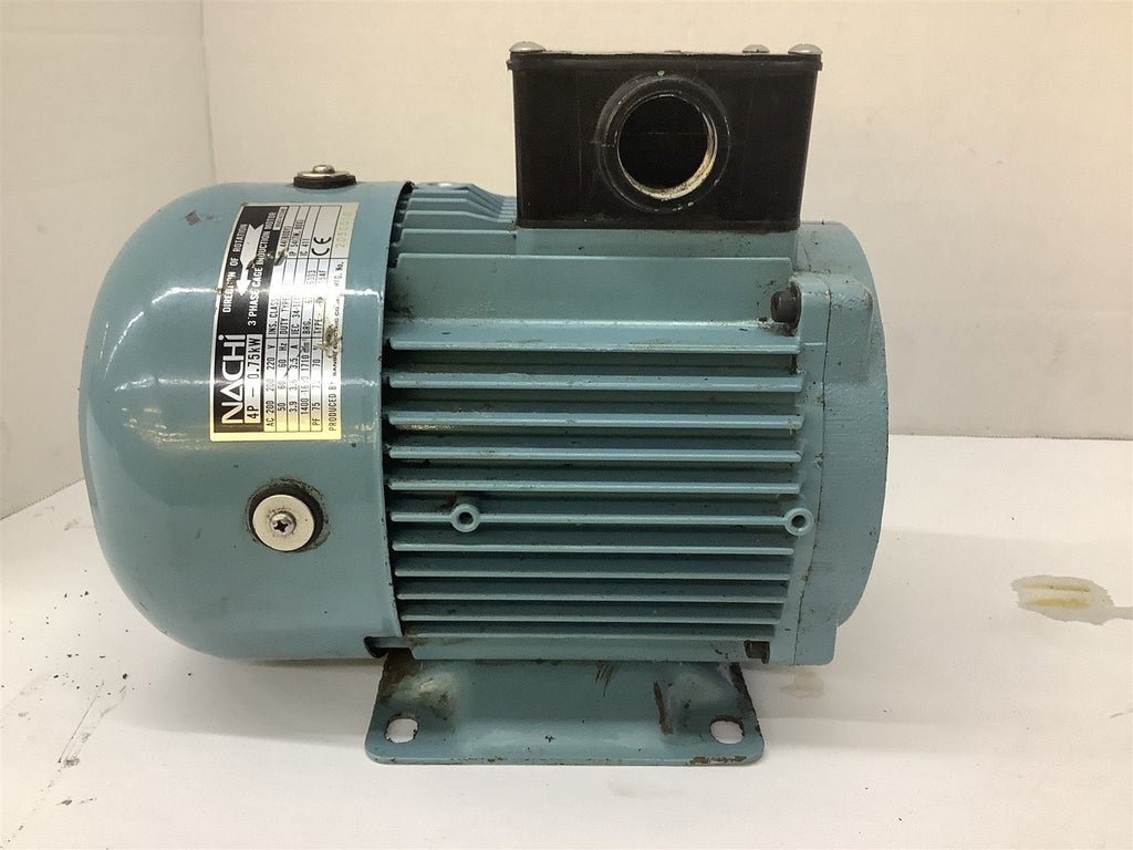 Nachi TWF4715AF AC Induction Motor 0.75kW 200V 1690RPM 4P 3PH 60Hz