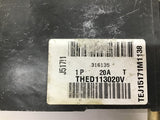 General Electric THED 113020V Circuit Breaker 20 AMP 277 VAC Lot Of 2