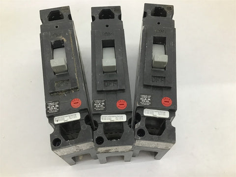 General Electric THED113020 Circuit Breaker W/ Trip 20 AMP 277 VAV Lot Of 3