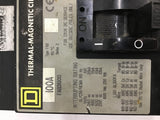 Square D FAB36100 Thermal-Magnetic Circuit Breaker 100 AMP 600 VAC