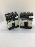 Square D FAL34030 Circuit Breaker 30 Amp 3 Pole Lot Of 2