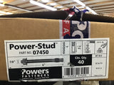 Power Fasteners 07450 Power-Stud Lot Of 2 Boxes 40 Parts Per Box 7/8" W 6" L