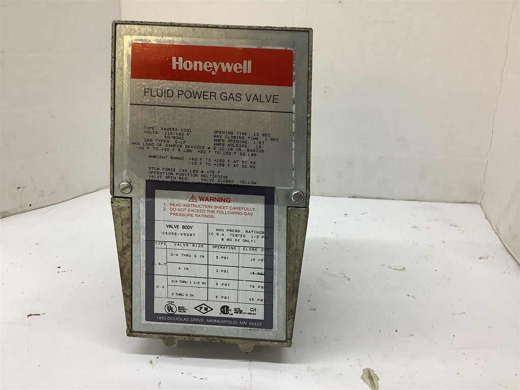 Honeywell V4055A 1031 Fluid Power Gas Valve 120V 60HZ 1057A