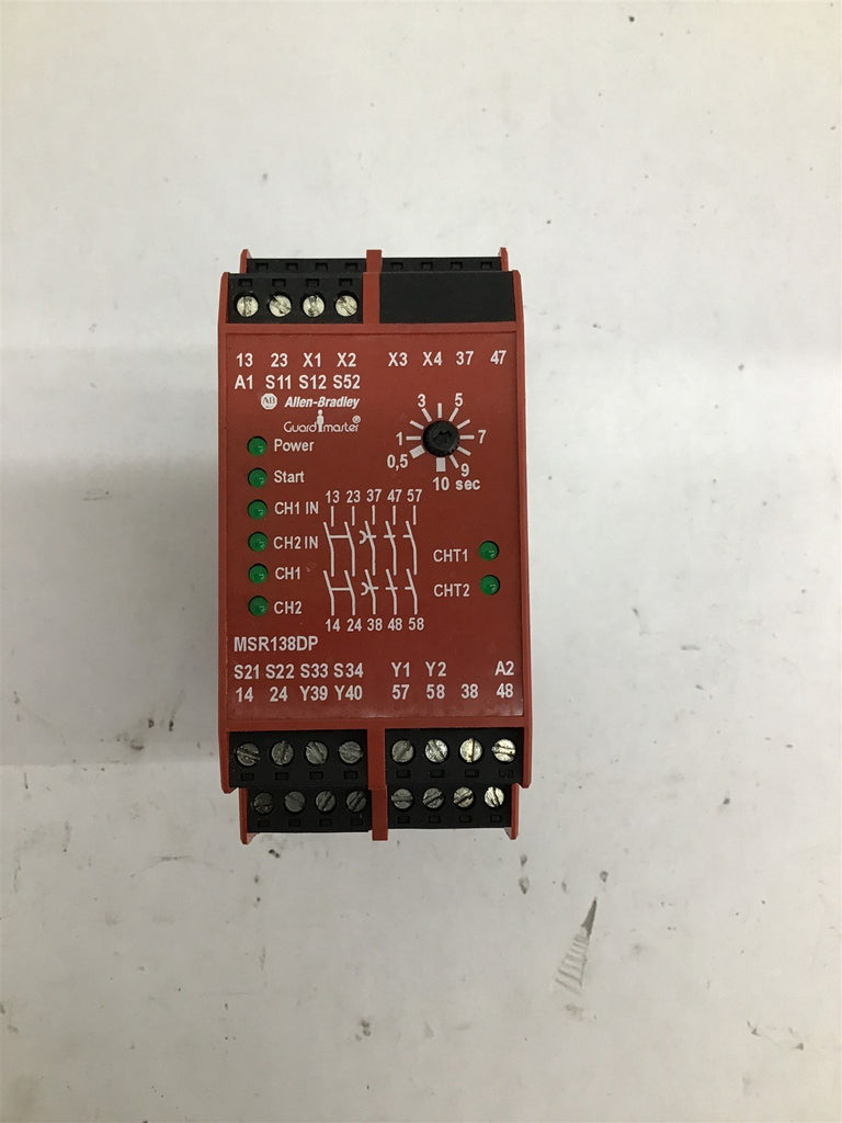 Allen-Bradley MSR138DP Ser. B Guard Master Safety Relay 24 VAC/DC 50/60 Hz 4 W