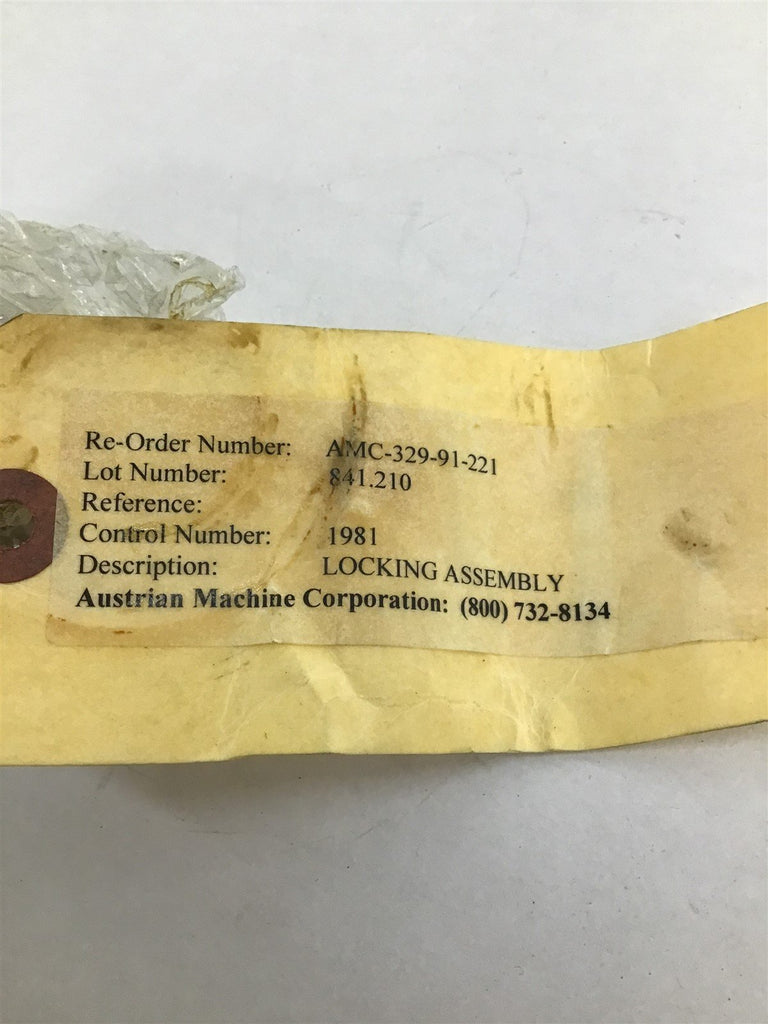 Austrian Machine Corp AMC-329-91-221 Locking Assembly Lot Of 2