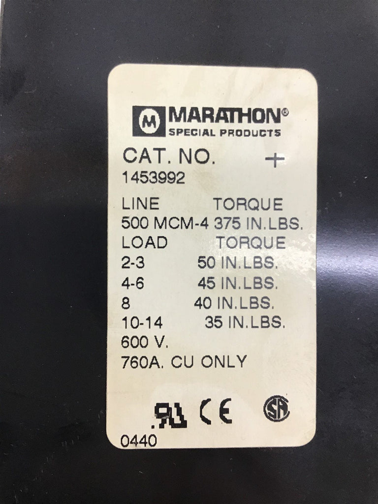 Marathon 1453992 Power Distribution Block 3P 600 V Lot of 2