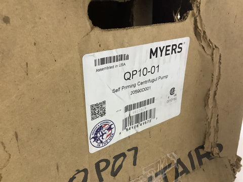 MEYERS QP 10-01 Self Priming Centrifugal Pump 1HP 115/230V 3450RPM 1PH 60HZ