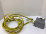 Black Single push Button Industrial Control 3" T x 3" W x 4-1/2" L x 12' Cord