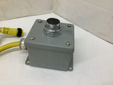 Black Single push Button Industrial Control 3" T x 3" W x 4-1/2" L x 12' Cord