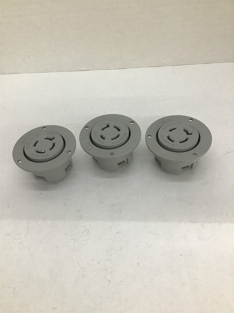 Pass & Seymour L-16-20 20 Amp 480 Volt Flanged female Receptacle Lot Of 3