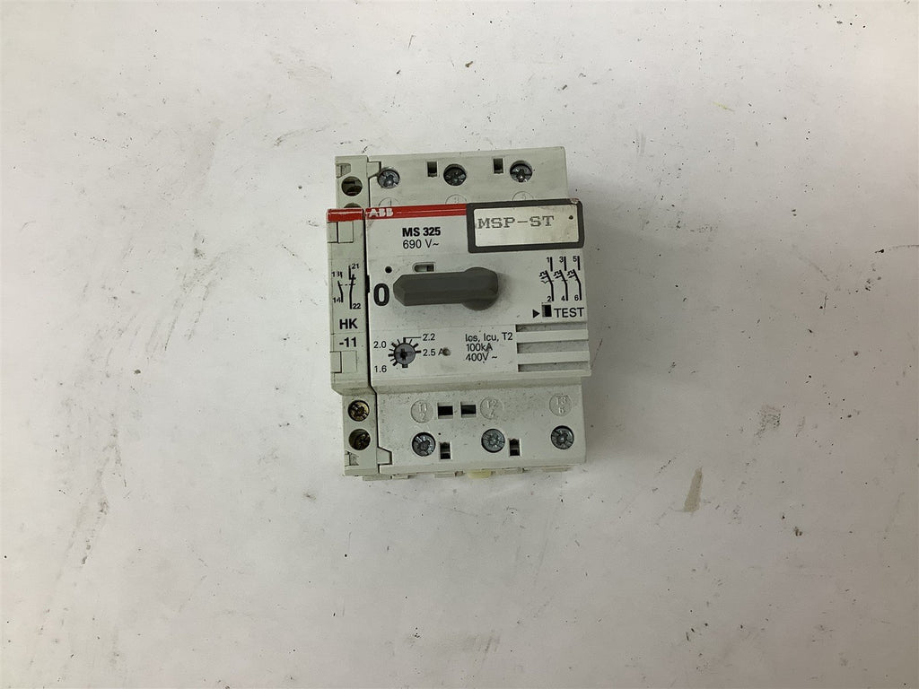ABB MS325 W/ HK-11 Manual Motor Starter 1.6-2.5 A 690V