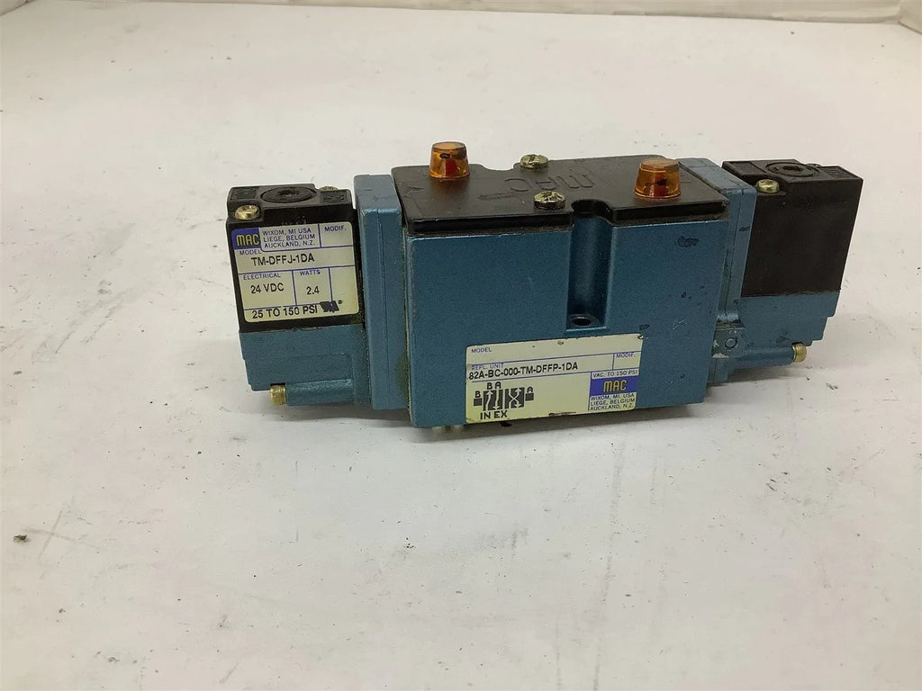 MAC 82A-BC-000-TM-DFFP-1DA W/ 2 TM-DFFJ-1DA Solenoid Valve 150 PSI 24 VDC 2.4 W