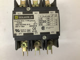 Square D Class 8910 Type DPA33 Contactor 30 FLA 3 Pole 208-240 V Coil